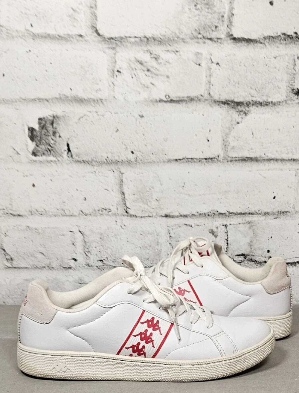 Kappa White Red Logo Sneakers Low Top Casual Shoes Men’s Size 10